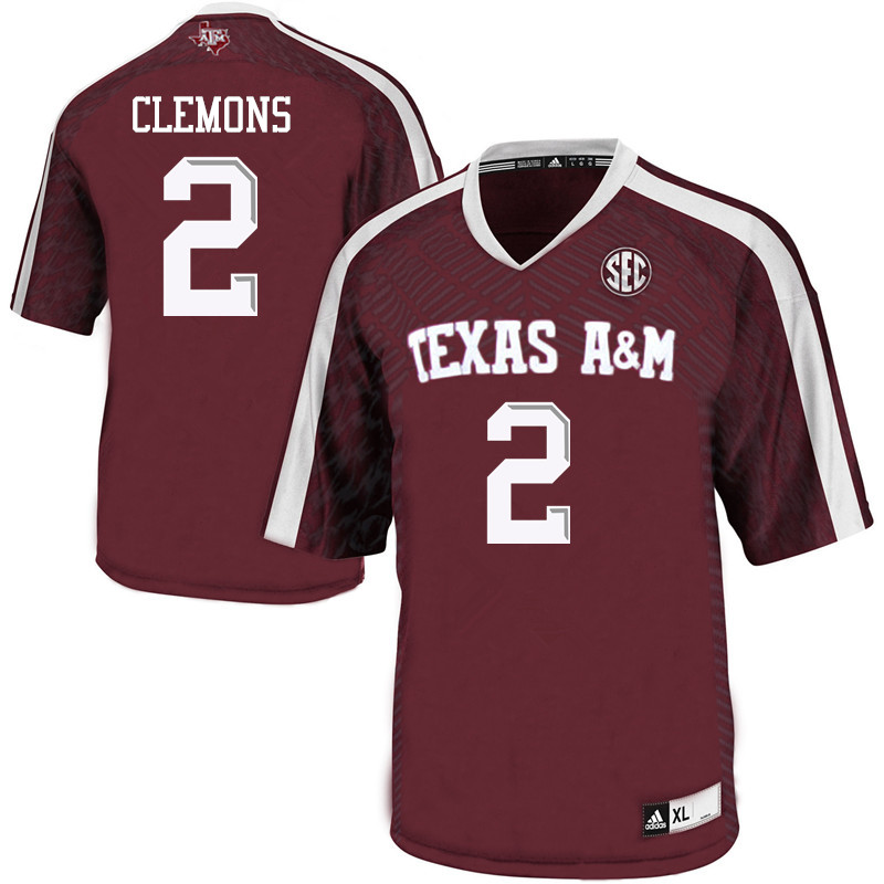 Men #2 Micheal Clemons Texas A&M Aggies College Football Jerseys Sale-Maroon - Click Image to Close